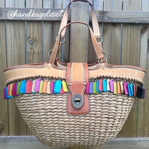 Coach Hangtag Lily Straw Legacy Basket Tote Bag Limited Edition 65th Ann… - Picture 1 of 14